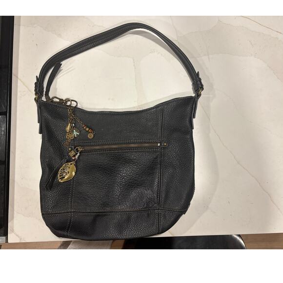 sak Handbags - The Sak Sequoia Leather Hobo Bag Boho Black Charms Excellent Used Condition